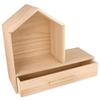 Wooden House Shelf with Drawer 32 X 12 X 28 Cm
