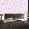 Wallpaper Flowers White and Lavender, Small Detail for Living Room and Bedroom 50x1000