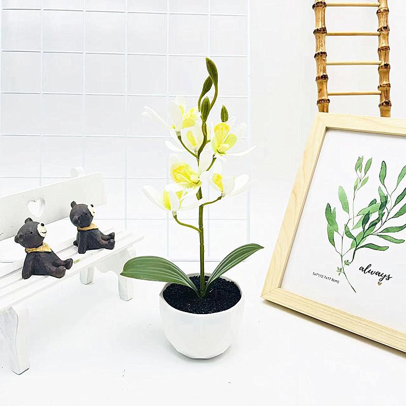 Phalaenopsis Potted Simulated Artificial Artificial Flower Ornament Desktop