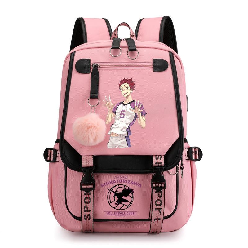 Anime volleyball teenager peripheral printing middle school student schoolbag outdoor large-capacity backpack
