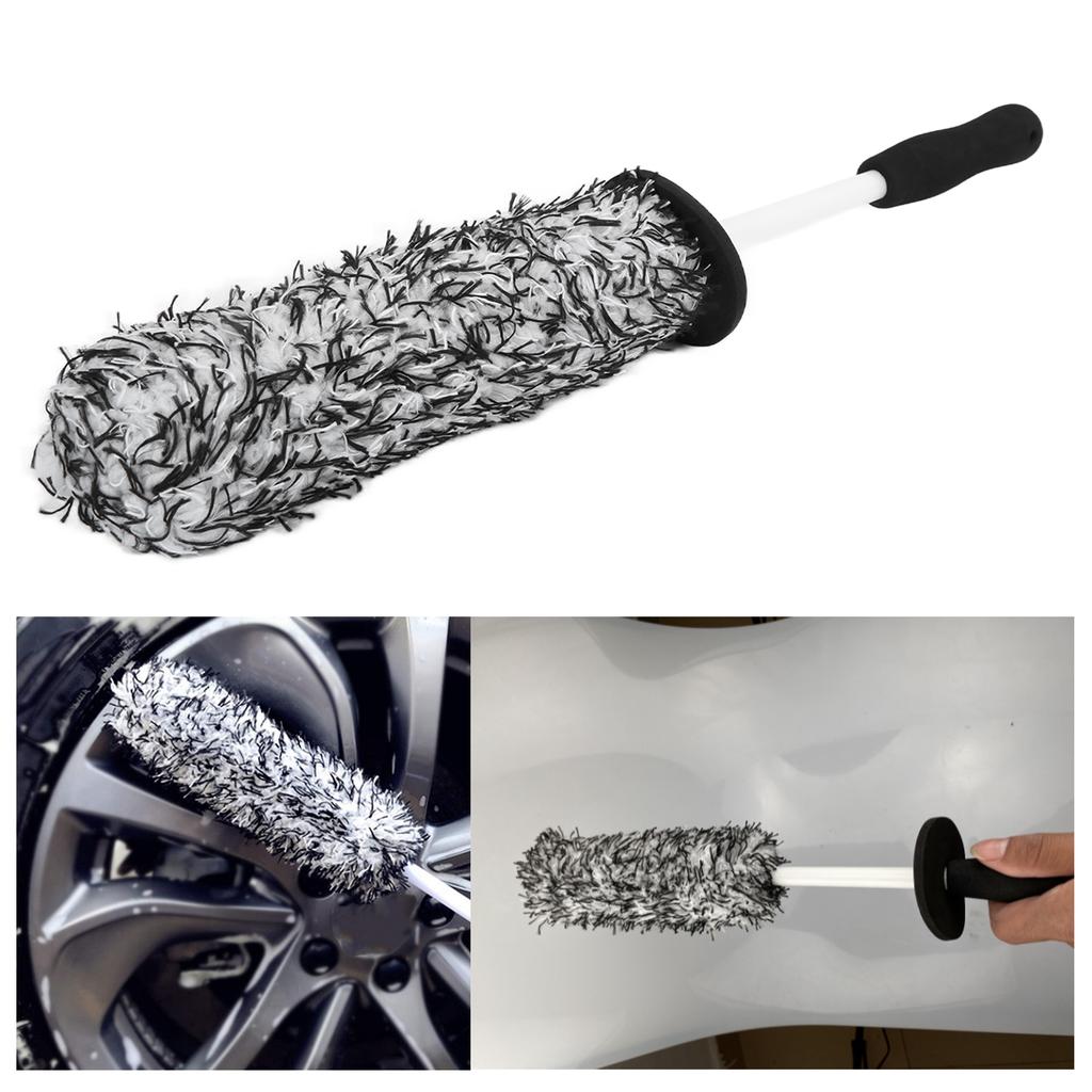 Car Wheel Tire Cleaning Brush Microfib Soft Multipurpose for Exhaust Bump Mudguard