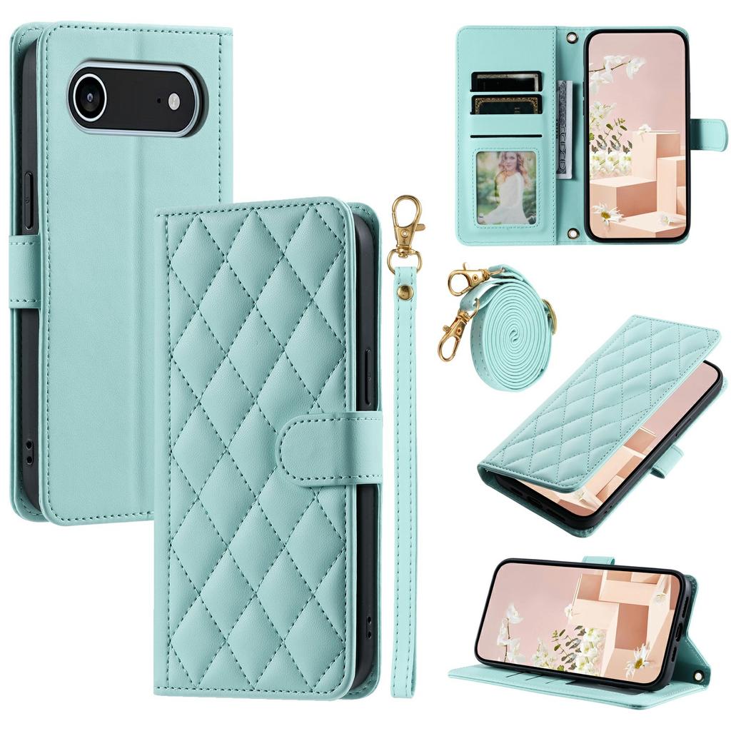 For iPhone 17 Air Case Wallet Rhombus Grid PU Leather Phone Cover