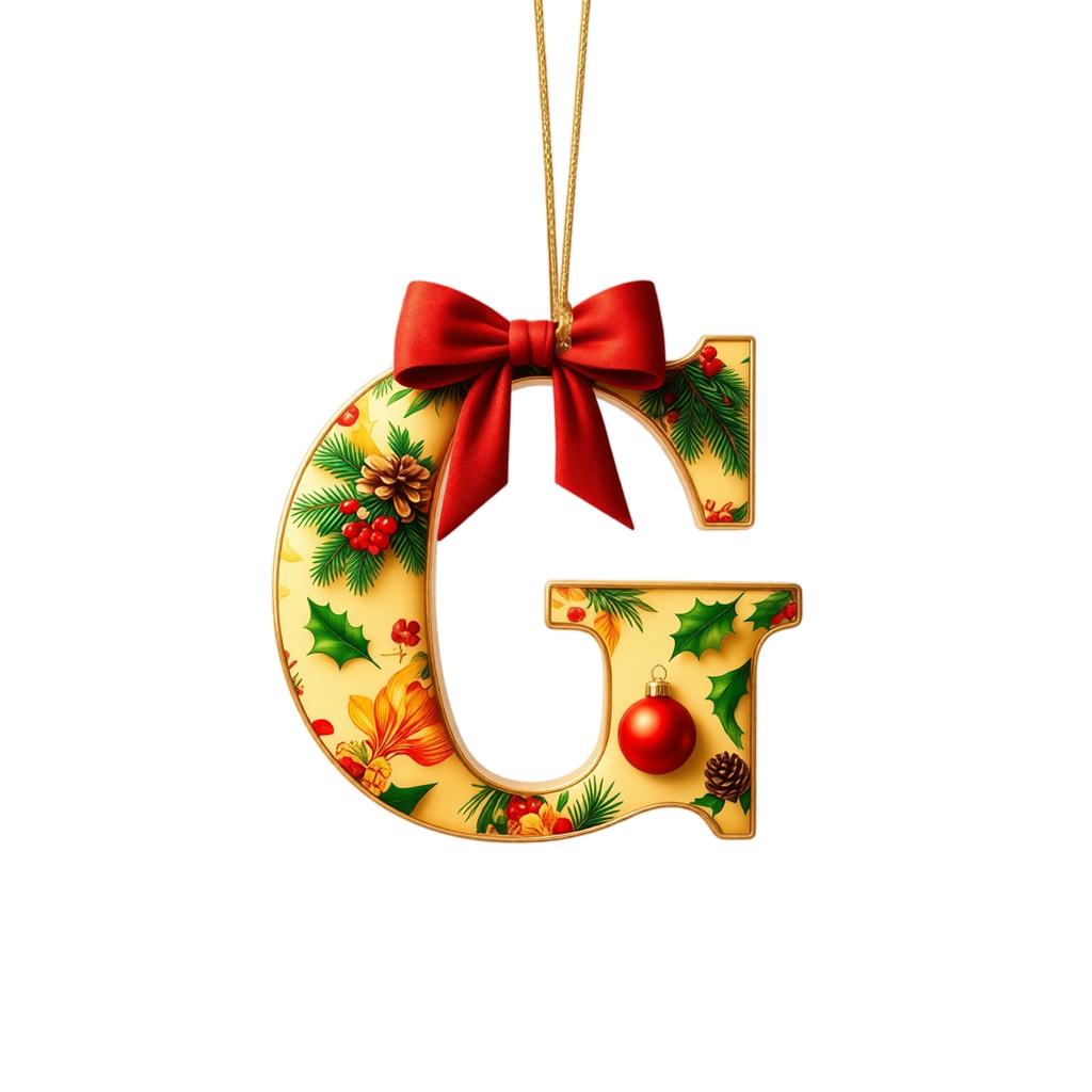 2D Flat Acrylic Christmas Letter Ornaments 26 Piece Set for Holiday Hanging Decor