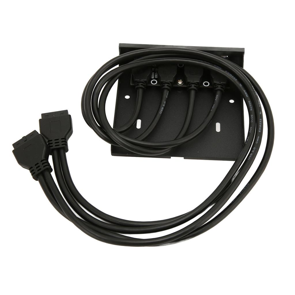 USB Front Panel 4 Ports USB 3.0 Dual 19 Pin Stable Transmission Support Hot Plug 3.5 Inch Front Panel for Computer Case