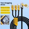 240W Nylon Braided Fast Charging Cable Cord For iPhone Huawei Samsung 2 To 3 Multi Port USB Type C Charger Data Cable