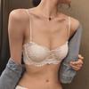 Spitzenbesticktes weiches Bralette mit Bügel für volle Brust Frauen 1/2 Körbchen Leichter Baumwollgefütterter BH mit Seitenstütze