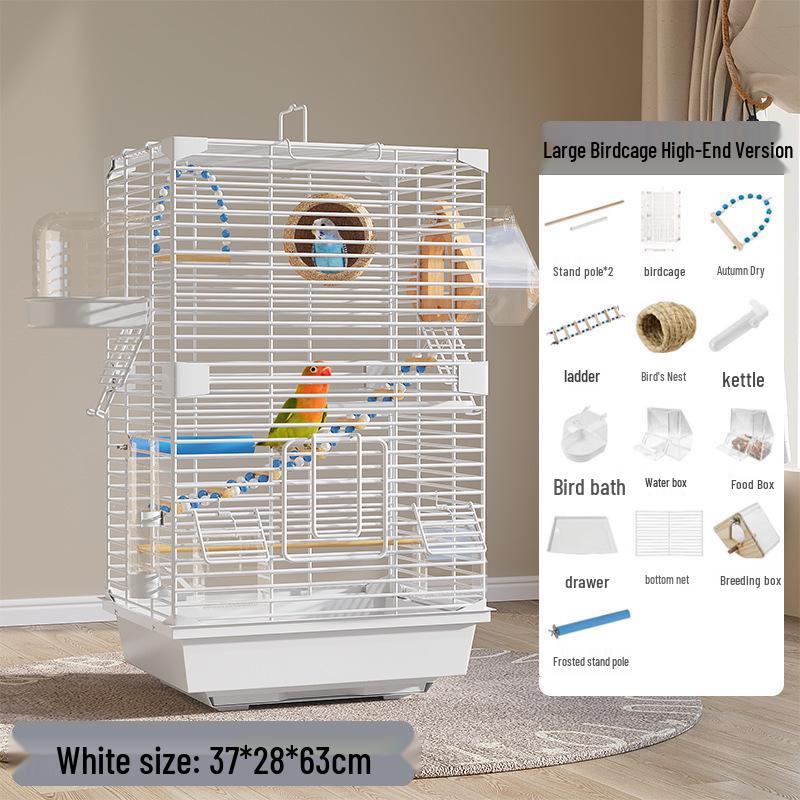 Luxury Birdcage with Breeding Box for Parrots and Budgies - Large Aviary for Cockatiels, Mynas, and More
