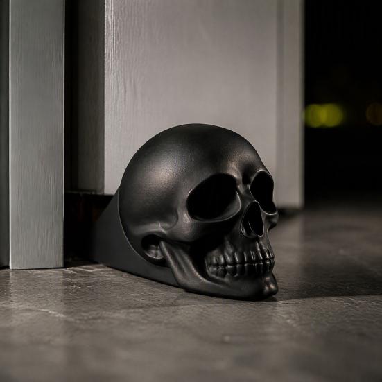 Non Slip Door Stopper Halloween Skull Stopper, 3D Printed Plastic Wedge, Home Decor Base, Decorative Stop for Gothic Room Accessory Spooky