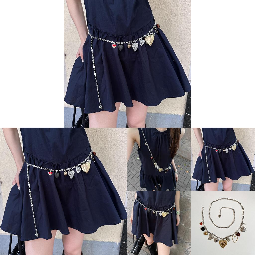Retro Heart Shape Metal Waist Chain For Women With Hook Closure In Summer 2025