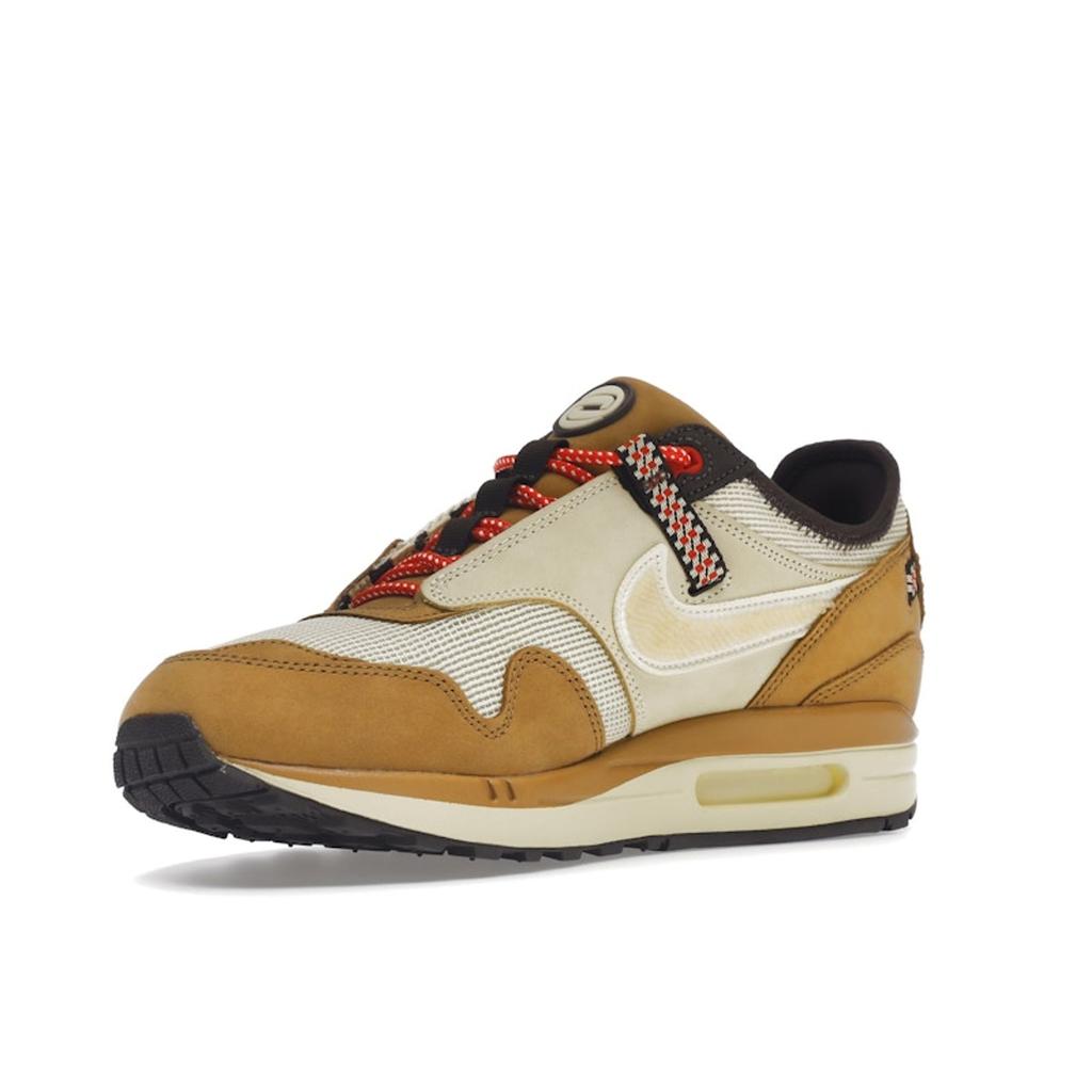 Nike Travis Scott X Air Max 1 Wheat Unisex Sneakers Tan Lemon-Drop Baroque-Brown DO9392-701