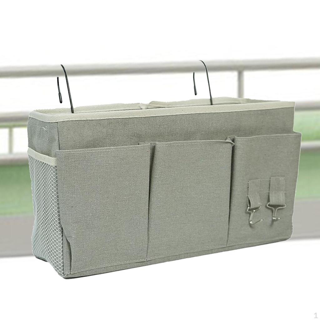 Bedside Hanging Storage Bag Organizer Pouch with Pockets Wall for Glasses