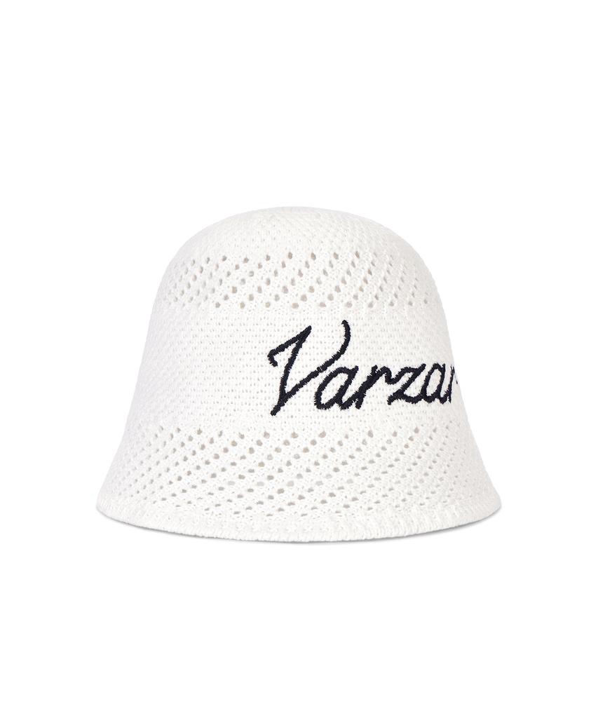 Bajal New Wave Punched Knit Bucket Hat White