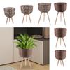 Modern Plant Stand with Wooden Legs Flower Pot Holder for Home Decor