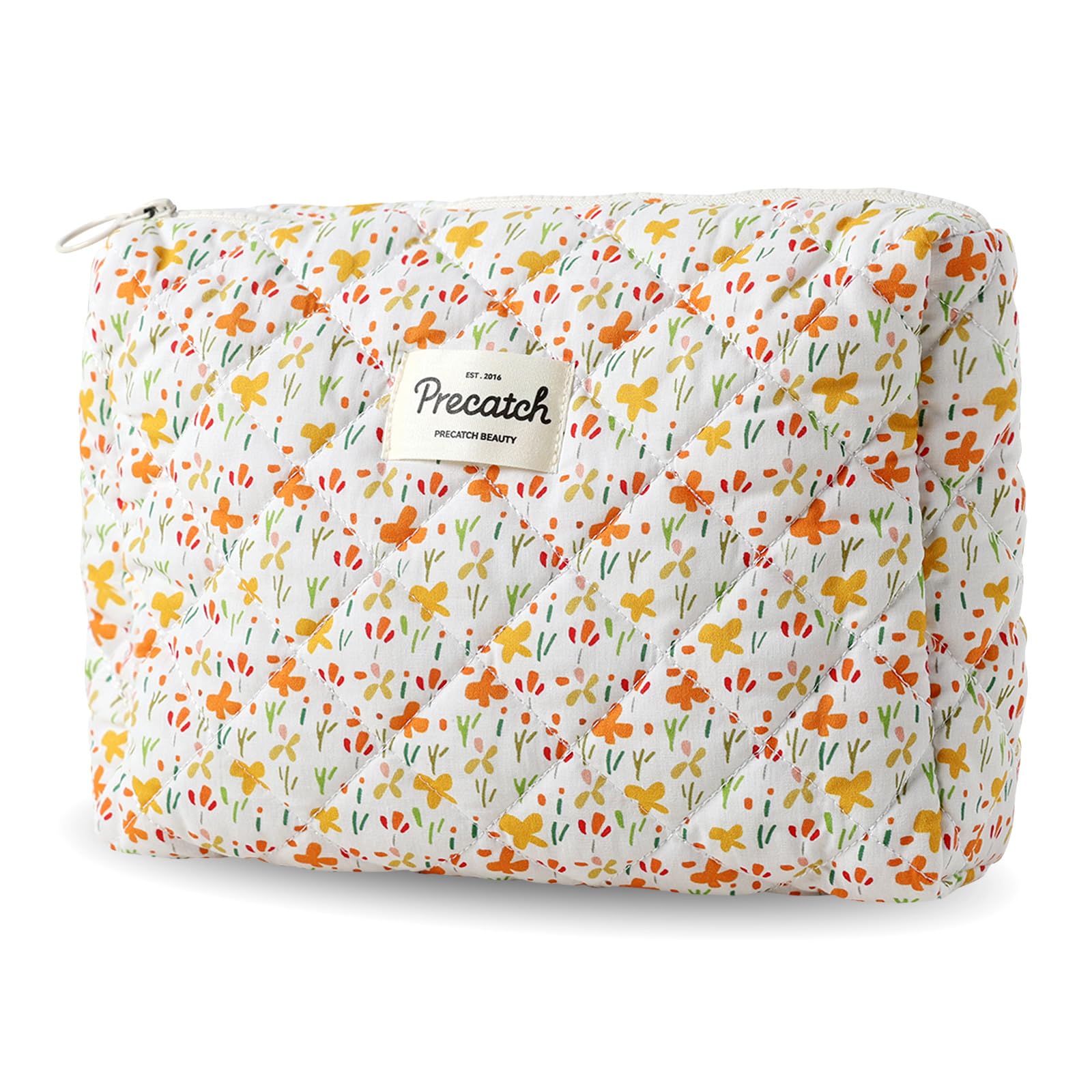 

miucatch Cosmetic Large Storage Floral Large Canvas Inner Travel Item Baby Diaper Pouch, Capacity, Travel, Toiletry, Pouch, Large, Pattern, Capacity, помаранчевий