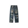 Vintage Distressed Wide Leg Jeans Men Retro Washed Straight Denim Pants Teens