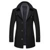 Men's Woolen Scarf Collar Overcoat - Autumn/Winter Warmth for Middle-Aged