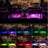 Kit 14 în 1 Lumină ambientală RGB Fibră optică Lumini Culori Car Styling Decorativ Atmosferă Lămpi Lumină interioară auto APP