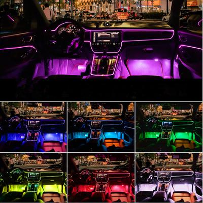 14 In 1 Kit Ambient Light RGB Fiber Optic Lights Colors Car Styling Decorative Atmosphere Lamps Car Interior Light APP