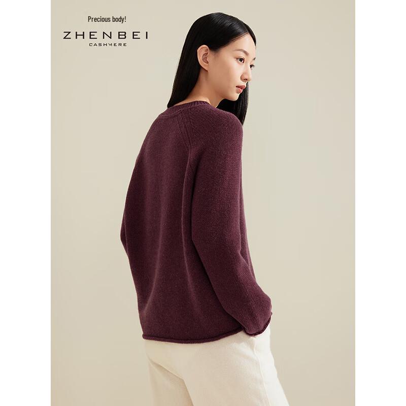 Zhenbei Women's Thickened Cashmere Round Neck Sweater