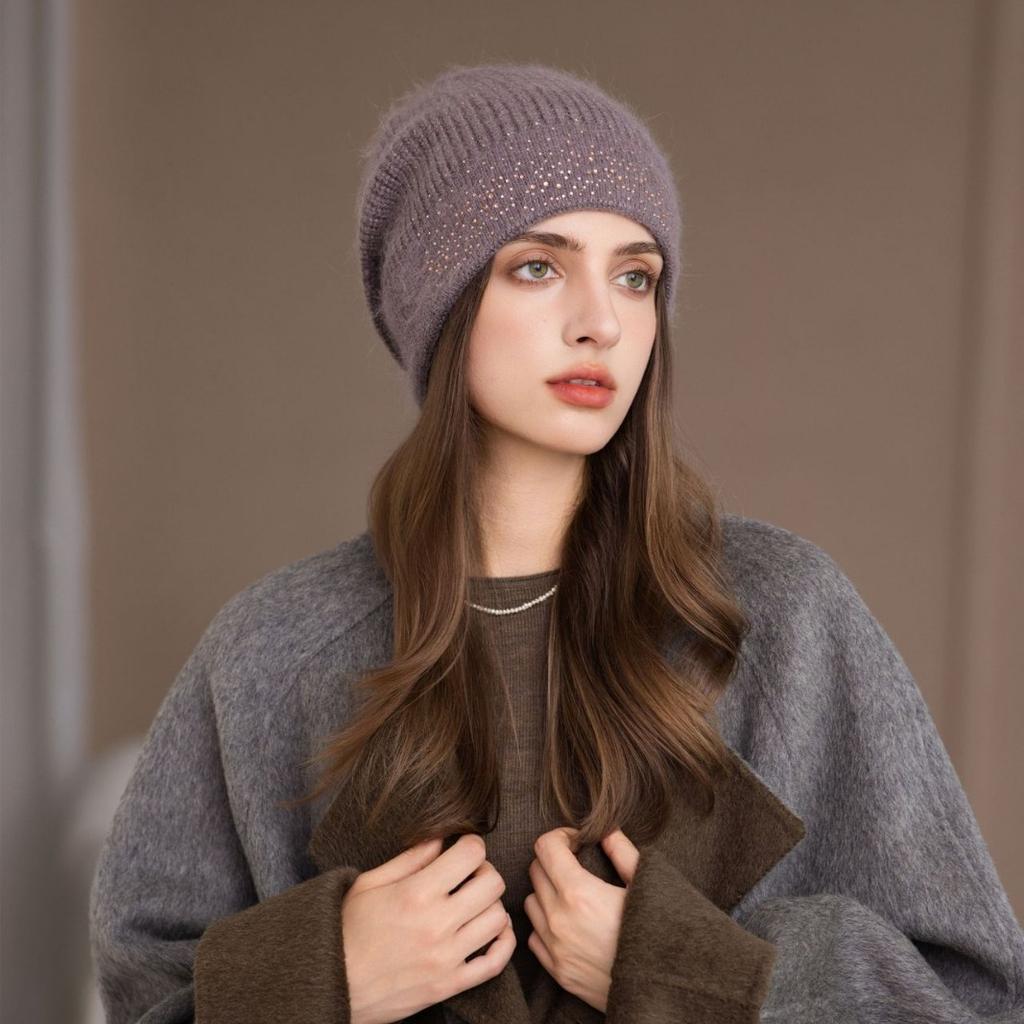 Women's Winter New Wool Hat Women's Autumn and Winter Thermal Hat Fashion Knitted Stacking Hat