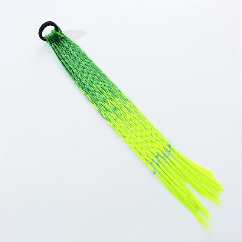 Girls' Colorful Braided Hair Extensions: Ponytails, Wigs, Hair Accessories, and Twisted Rope Ties