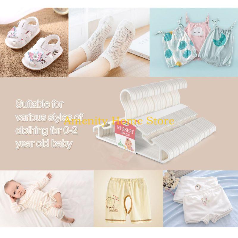 F26C 10 Pieces/Set Tubular Hanger for Baby Clothes Durable Plastic Nursery Hangers for T-Shirt Coat Pants Trousers Baby Suits