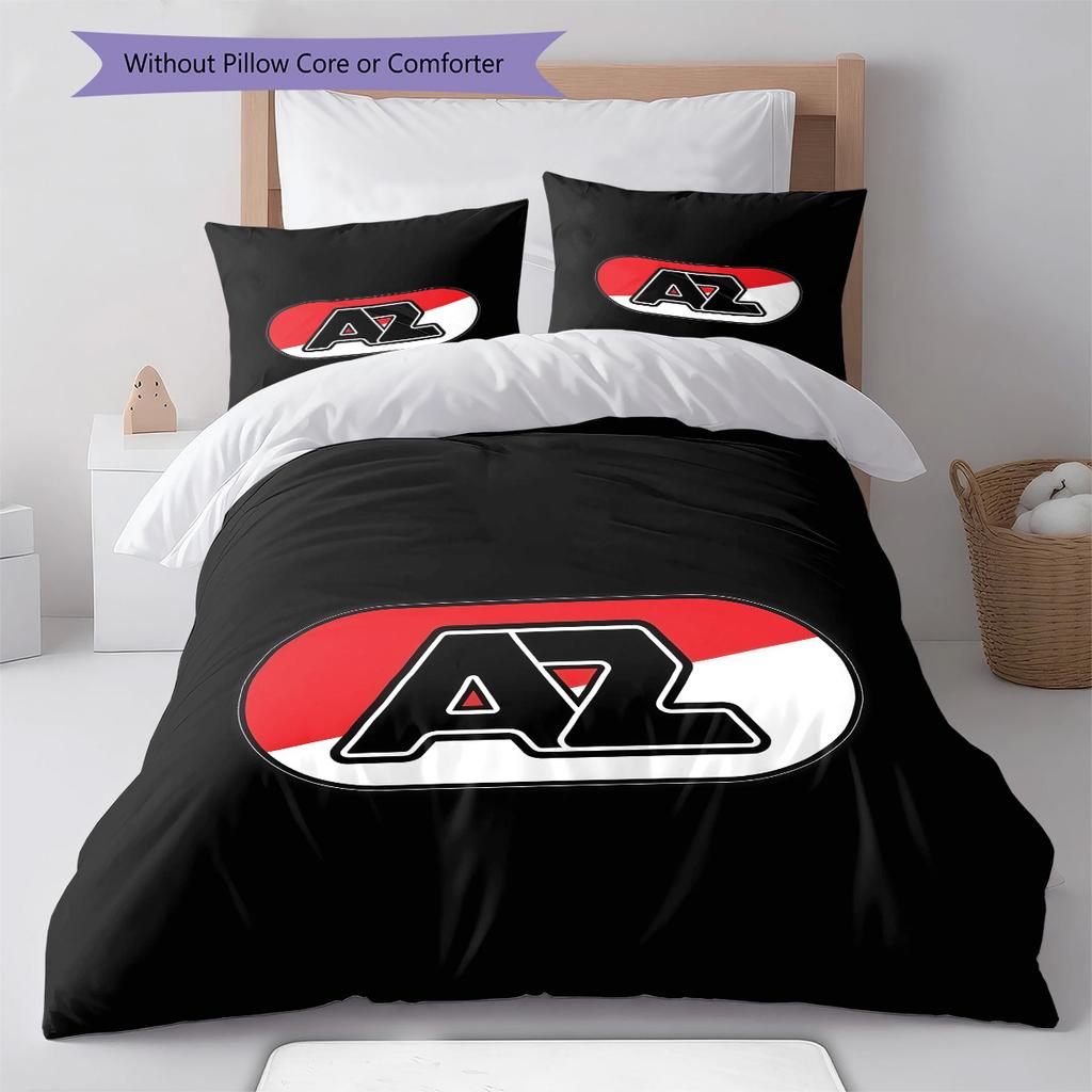 AZ Alkmaar Logo Bedding Quilt Set Quilt Cover Pillowcase Home Decoration Birthday Gift (1 * Duvet Cover + 2 * Pillowcase, Without Core)