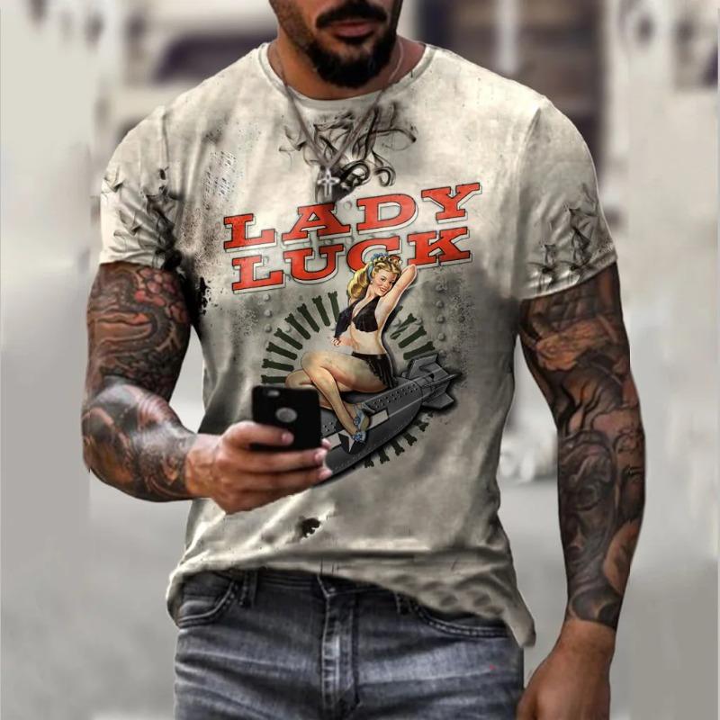 Men's Tshirt Lemans Car Vintage Pattern T shirts Summer Oversized Casual Tees Short Sleeve Tops Men Clothing