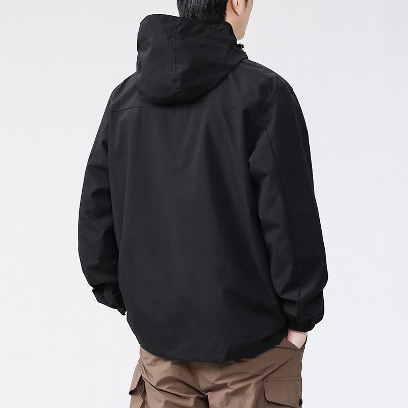 Men's Sports Jacket 2026: Loose Casual Hooded, Windproof & Waterproof for Spring/Autumn Mountaineering