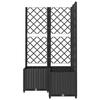 Vidaxl Garden Planter With Trellis, Black, 80X80X136 Cm, Pp