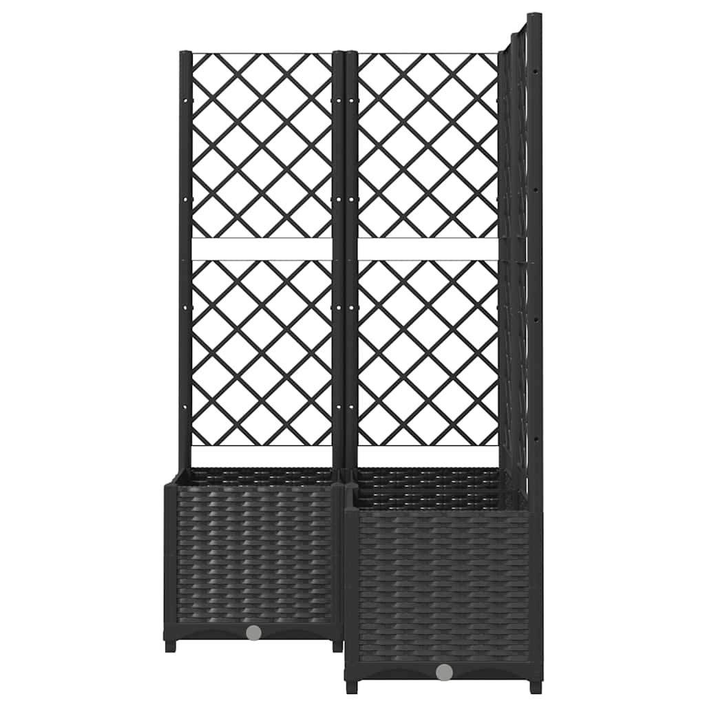 Vidaxl Garden Planter With Trellis, Black, 80X80X136 Cm, Pp
