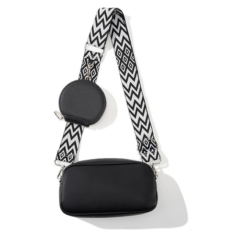 IELGY All-Match pu Material Simple Casual One-Shoulder Diagonal Wide Shoulder Strap Small Square Bag