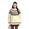 Korean Style Fair Isle Crew Neck Sweater Unisex Thick Warm Loose Knit Pullover Winter Daily Wear