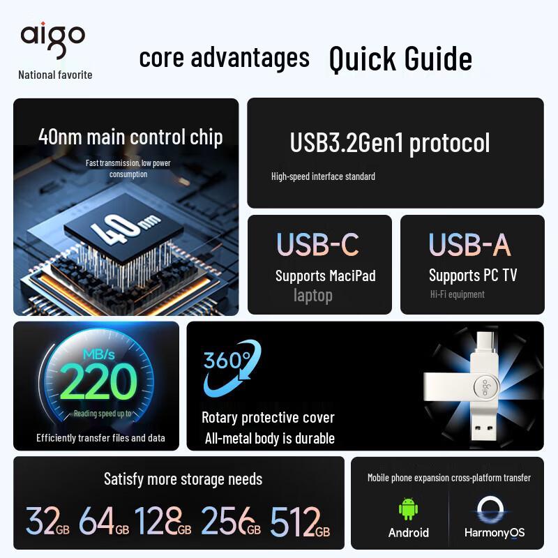 aigo U356 USB 3.2 Type-C Flash Drive