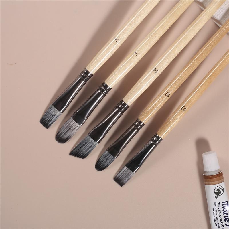 24x Acrylic Painting Brushes Scraper with Cloth Bag Artist Paintbrushes for Canvas Kid Adult Drawing Art Craft Supplies