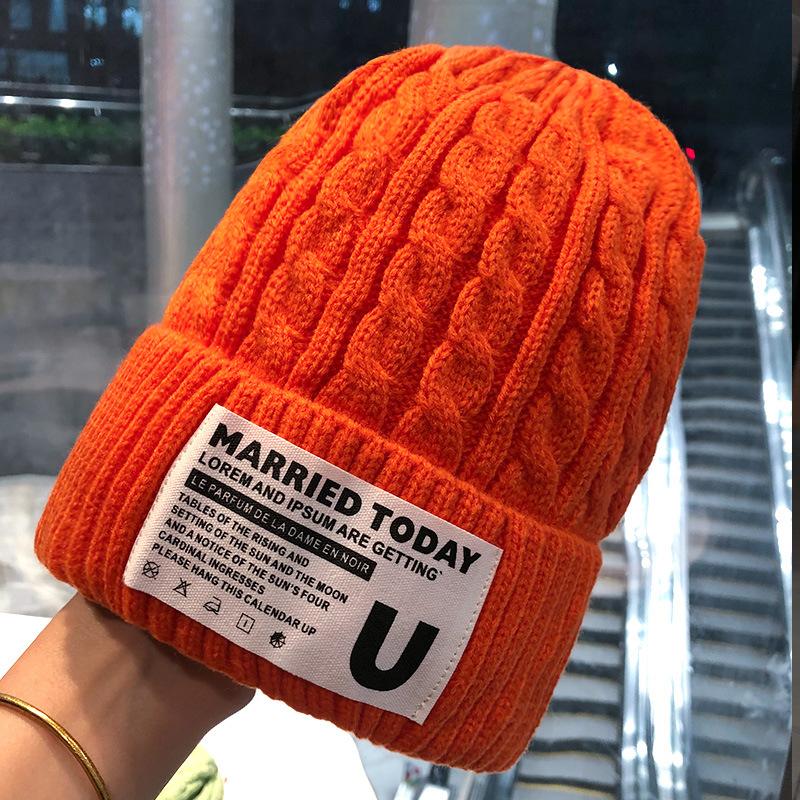 

Унисекс Нитяная шапка Зимняя Теплая Шапка Женская Шапка Женская Однотонная Кепка Парная Кепка Капот Женская Вязаная Кепка M（56-58cm）