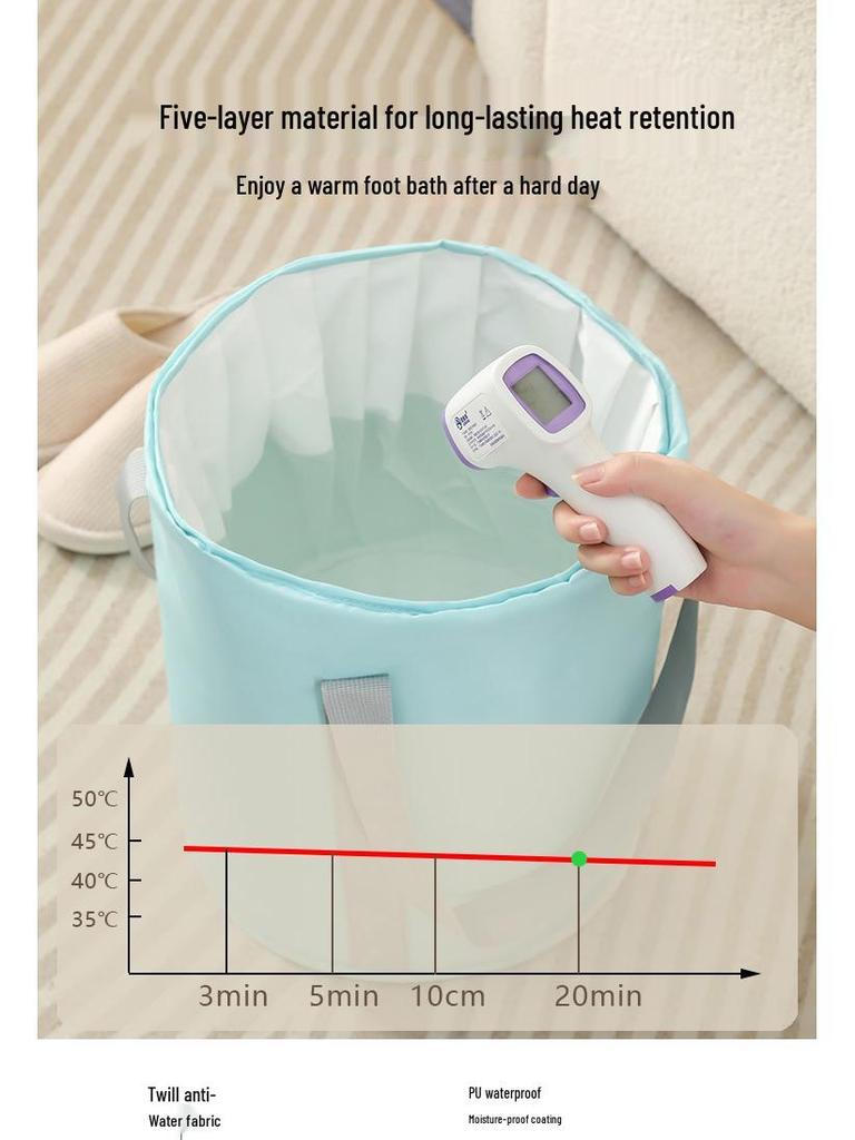 Winter Portable Multifunctional Foot Bath Bucket - Insulated & Foldable for Home or Dorm Use
