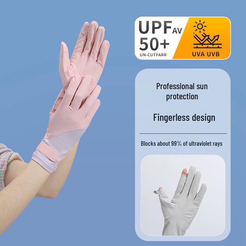 Women's UV Protection Ice Silk Touchscreen Gloves: Non-Slip, Breathable Driving and Cycling Gloves for Summer.