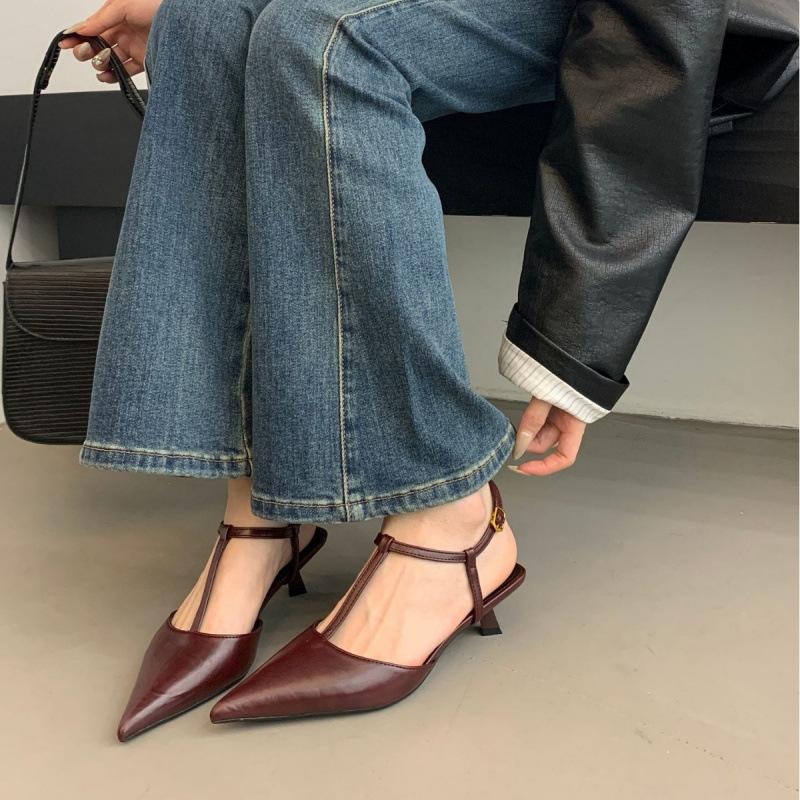 

Весна и осень 2025 новая модная универсальная нишевая высококлассная женская обувь сандалии французский вечерний сказочный стиль темпераментное сочетание 39