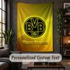 Personalized Wall Tapestry,Borussia Dortmund Custom Text, Soft Fabric Wall Art For Indoor Decoration