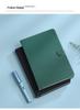 Round Buckle A5 Notebook - Business Meeting Diary with Creative Fabric PU Leather Cover