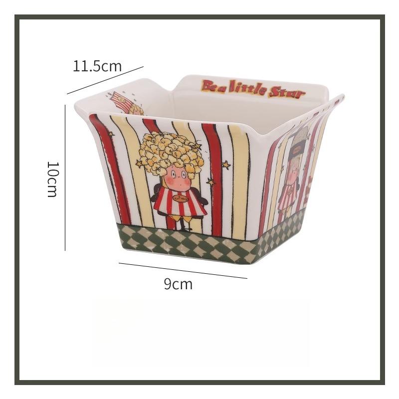 Ceramic Fruit Bowl High Aesthetic Value Childrens Snack Bowl Large Capacity Instant Noodle Bowl