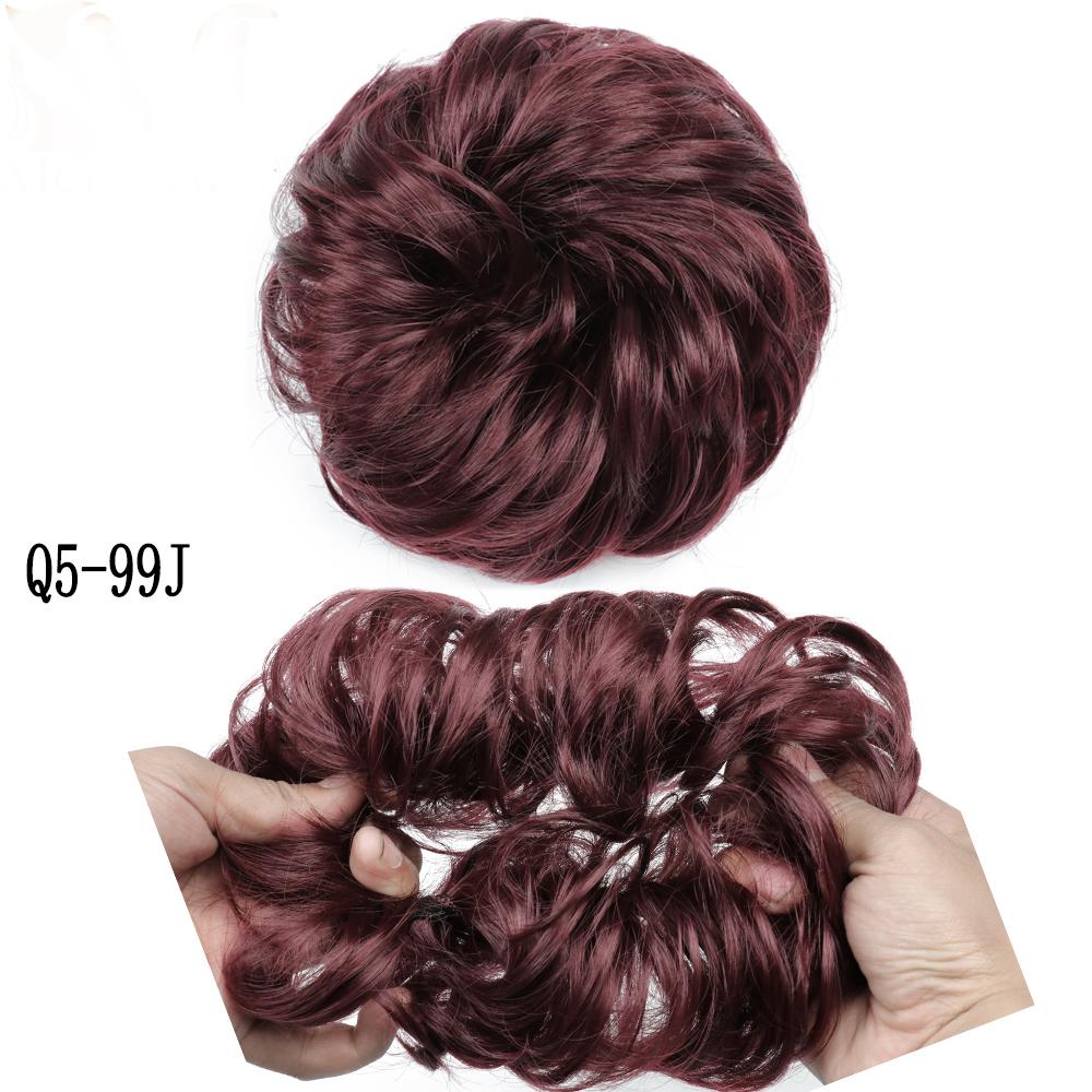 LISI HAIR Synthetic Curly Scrunchie Chignon with Elastic Rubber Band Messy Bun Ponytails Extension for Women