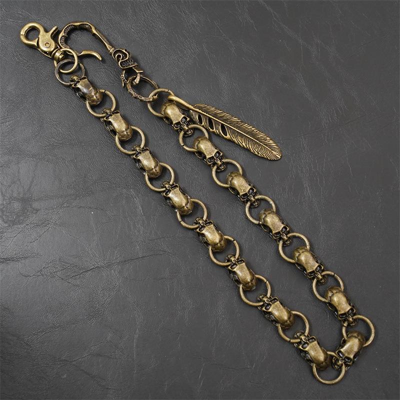 Men's Skull Alloy Pant Chain - Antique Bronze Hip Hop Accessory