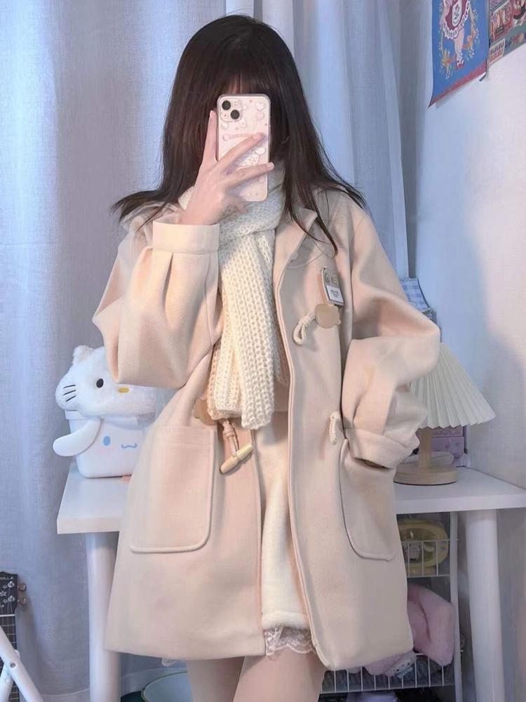 JK Uniform Women's Spring Petite Wool Coat with Toggle Closure - Cute British Style Hooded Jacket