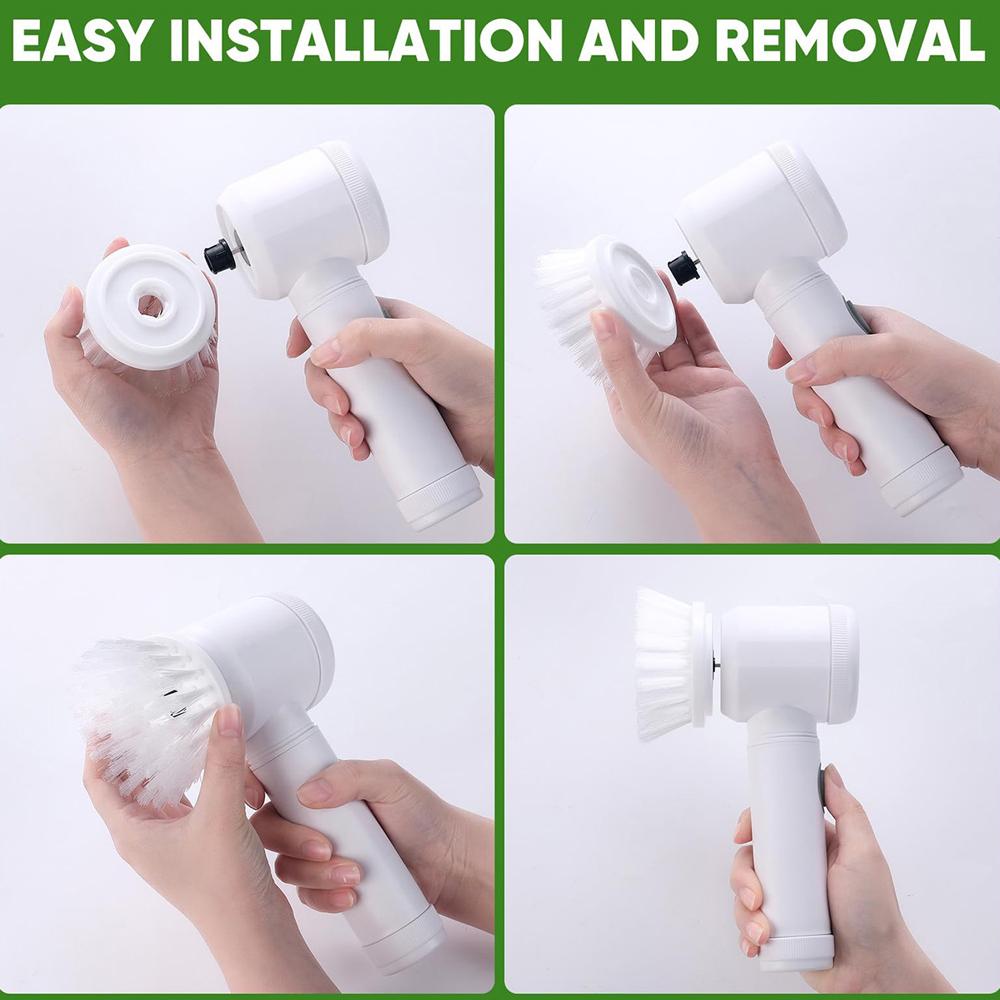 Electric Cleaning Brush 5in1 Electric Spin Scrubber Cordless Power Scrubber with Replaceable Brush Heads Handheld Power Scrubber