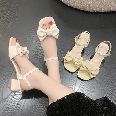 Summer Shoes Open Toe Sandals for Women's Sandals Single Shoes Women Shoes Elegant Sandals Sweet Shoes Bowknot