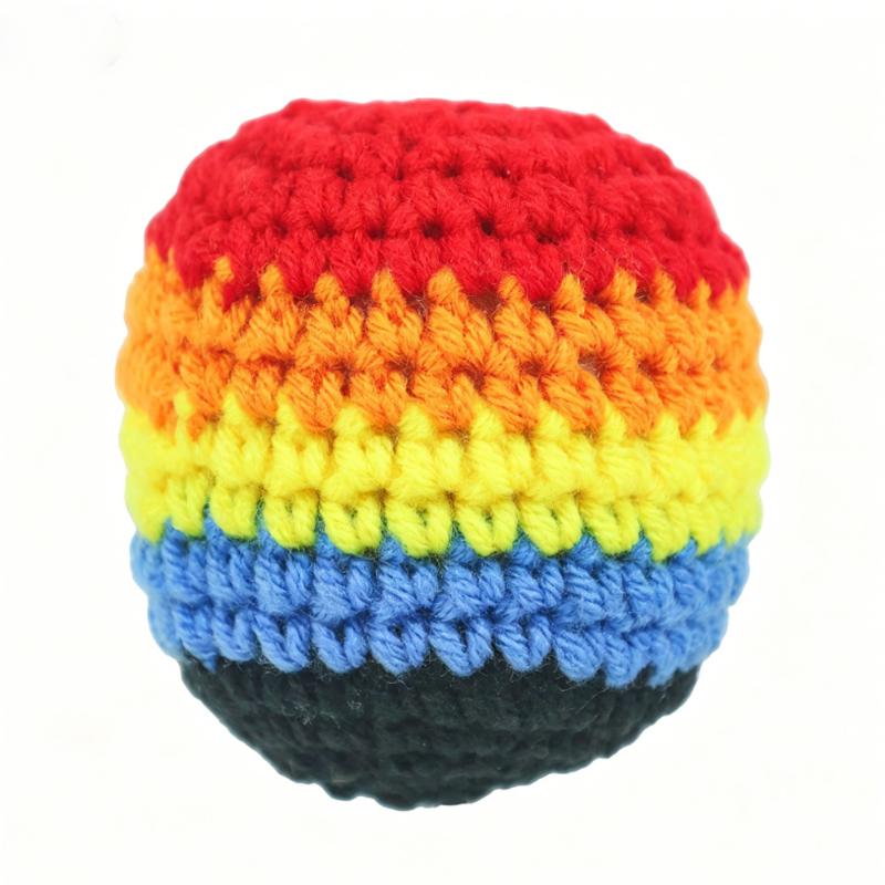 Hand Knitted Footbag Soft Yarn Juggling Ball Portable Play Sack Multiple Styles