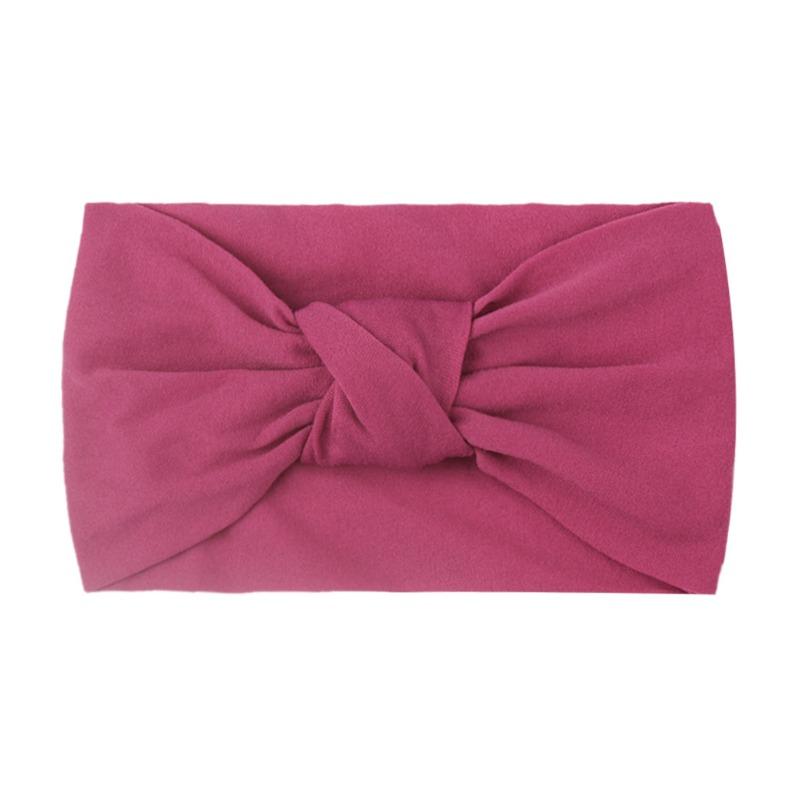Summer Children's Headgear Baby Solid Color Nylon Knotted Wide Edge Headband Soft Double Knotted Headband