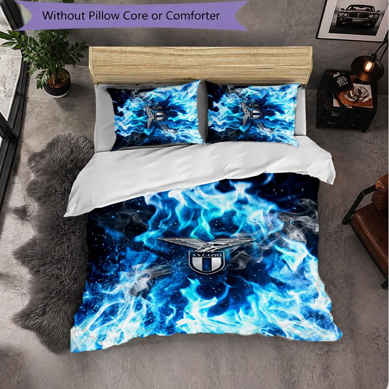 Biancheria da letto a tema Lazio FC Set 3 Pezzi Copripiumino Biancheria da letto decorativa per camera da adolescente Decorazione per la casa